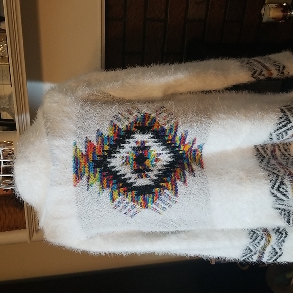 ♥️LAST ONE🎁 LARGE AVAILABLE ♥️TRENDY white long open cardigan - Picture 11 of 11